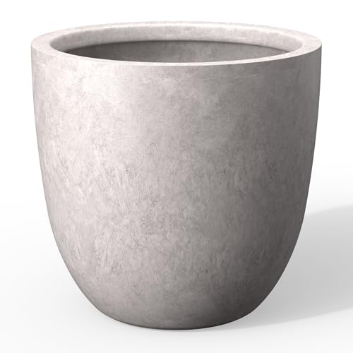 Modern Home Minimalist 18" Dia CON Gray Concrete Bowl Planter (Light Gray / 18-Inch Dia)