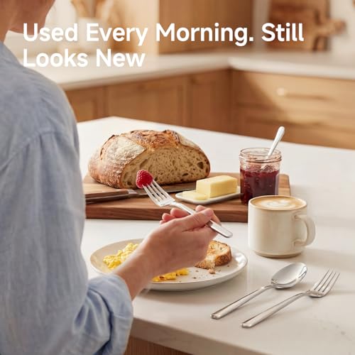 65 Piece Silverware Set with Serving utensils (65 Piece / Silver)