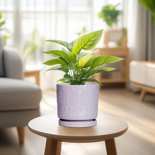 Ceramic Pots for Plants (6 Inch / Purple)
