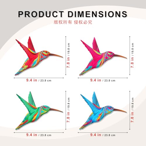 Metal Hummingbird Wall Art Decor Outdoor Fence Decorations (Hummingbird-D)