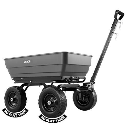 7 Cu.Ft 1200LBS Poly Garden Cart Dump Wagon (Darkgrey)