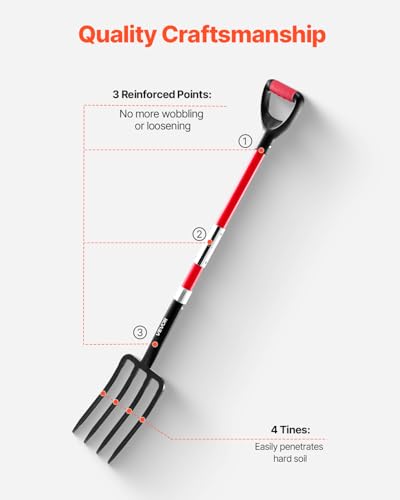 Garden Fork 4 (4-Tine / Fiberglass Handle & Steel Fork)
