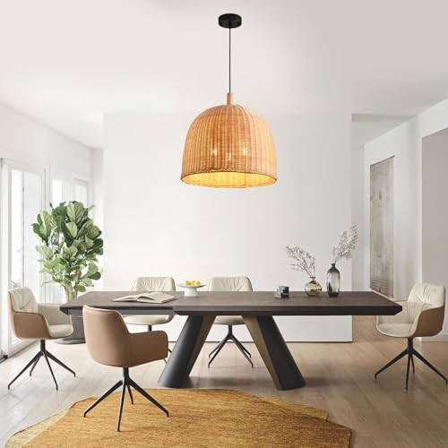 17.7" Rattan Pendant Light (Natural Rattan / 17.7" 3-Light)