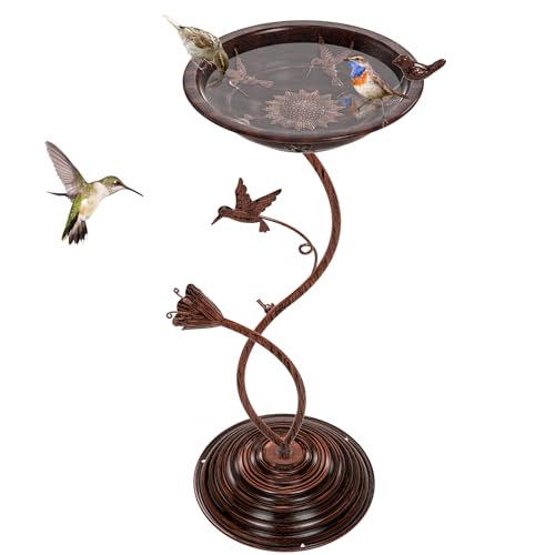 Bird Bath Garden for Outside (Vintage Copper - Hummingbird)