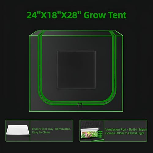Small Grow Tent for Aerogarden (24"x18"x28")