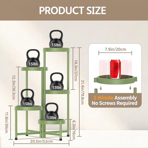 Plant Stand Indoor Outdoor Tall with Plastic Tray