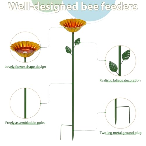 Large Bee Watering Station 4 Pack Bee Feeders for Outdoors Decor