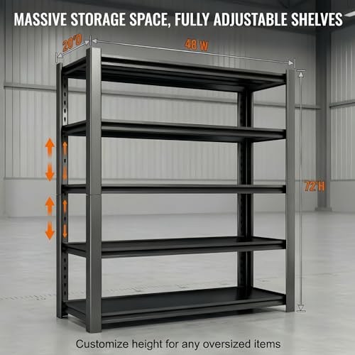 3500 LBS Heavy Duty Garage Shelving (48" W x 20" D x 72" H)