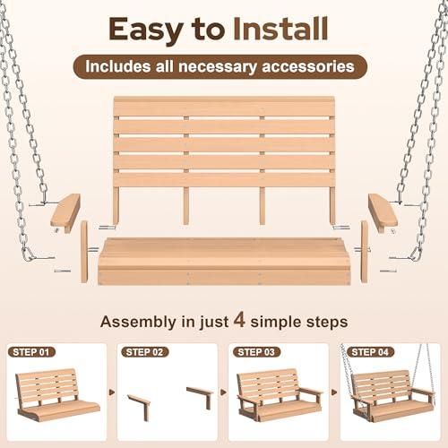 4 FT 2 Seat Porch Swing (Natural / 2 Seat)