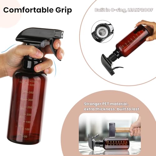 16.9oz Plastic Spray Bottle With Scale (Amber-scale)