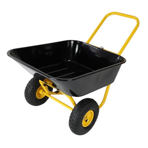 Dual Wheel Wheelbarrow (Yellow+black)
