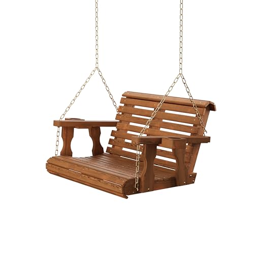 Heavy Duty 700 Lb Capacity Porch Swing with Cup Holders