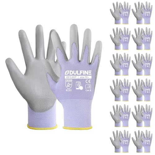 Touchscreen Work Gloves for Women 12 Pairs (Purple / X-Small)