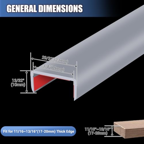 Slimline Cabinet Door Edge Protector (Fit 3/4" - L10' / Grey)