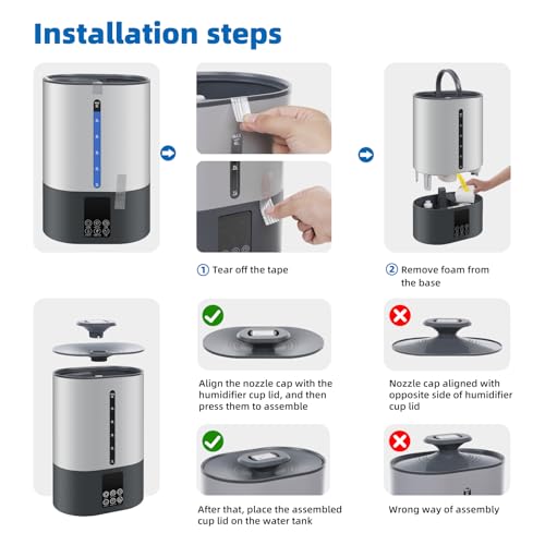 6L Warm & Cool Mist Humidifiers for Bedroom (6l / B-Grey)