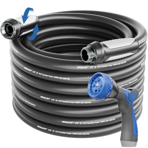Garden Water Hose 50 ft x 5 (Black / 50 FT)