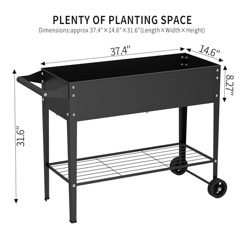 Elevate 2Pcs 32" Tall Raised Garden Bed with Wheel (2 Count)