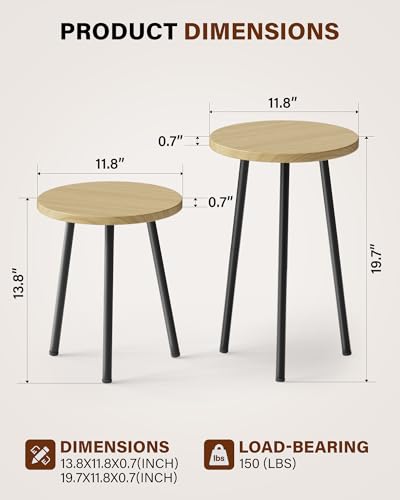 Plant Stand Indoor Tall (Burlywood / 14"&20")