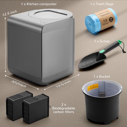 R500 V Electric Composter (Gray / Visual Glass Cover)