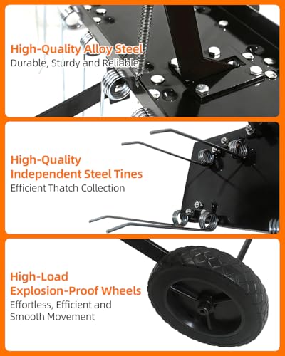 40" Tow Behind Dethatcher (Black-40IN)