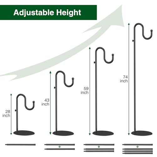 74" Shepherds Hook Stand (Black)