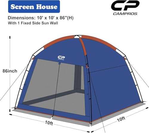 Screen House Tent 10 x 10 Ft Screened Mesh Net Wall Canopy (Blue-2 / 10'x10')