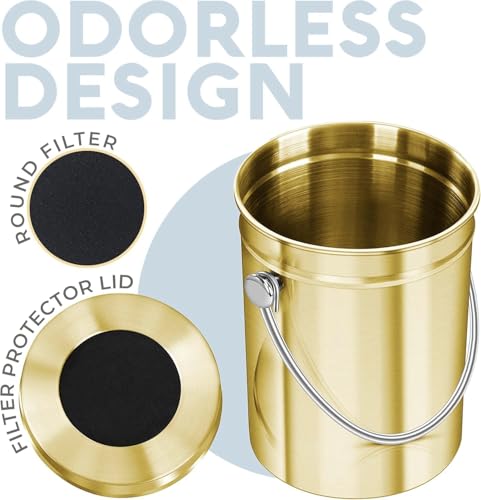 Kitchen Compost Bin for Kicthen Countertops (Gold)