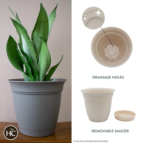 Eclipse Round Planter with Saucer