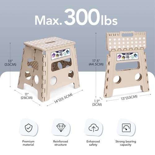 Folding Step Stool 13 Inch (Khaki / 13 Inch)