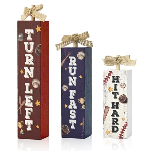 Smile Wooden Baseball Decor Blocks (Baseball)