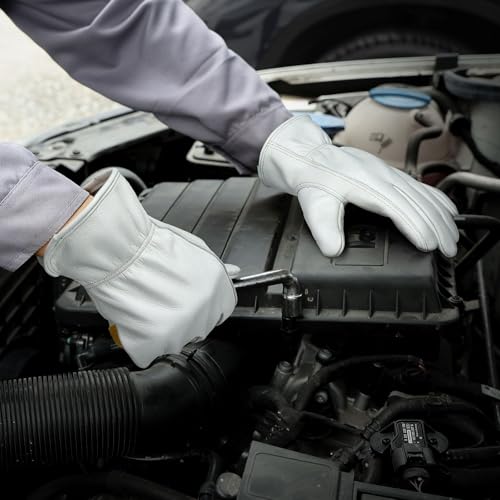 Leather Work Gloves for Men (Light Cyan(3 Pairs) / Medium)