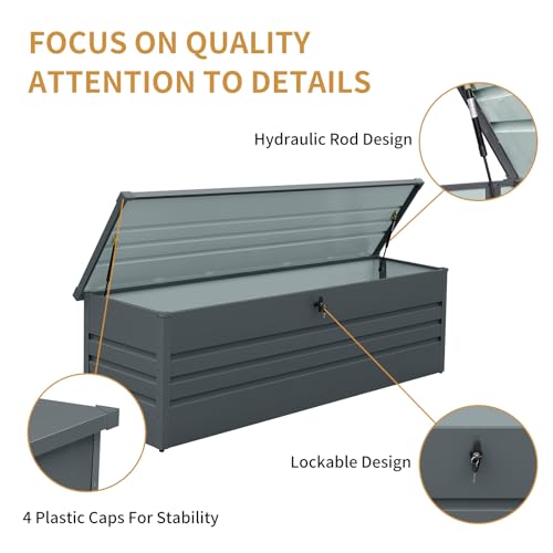 Metal Deck Box Waterproof (72.83"L x 32.28"W x 29.53"H)