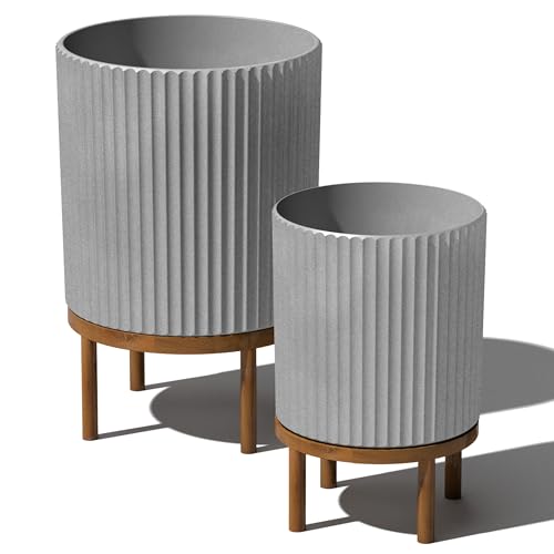 Demi Series Raised Duo Planters (Gray/Brown / Bundle)