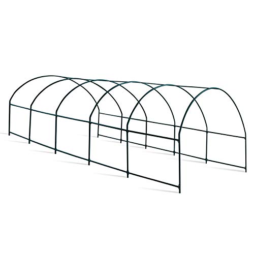 Greenhouse Replacement Frame for Outdoor Larger Hot Garden House Support Arch Frame Climbing Plants Flower Vegetables 24.6'X10' X 7' (24.6' X 10' X 7' / Frame)
