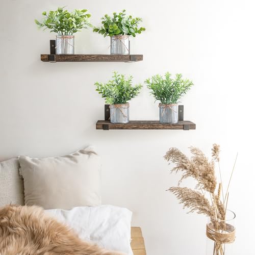 4 Packs Small Fake Plants in Galvanized Pots Rustic Farmhouse Decor (Grey / Small-7.5"H)