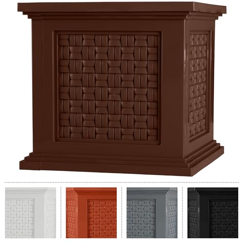 Rattan Style Outdoor Planter Box (Brown)