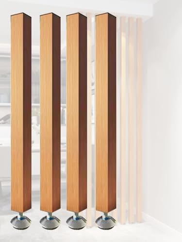 Wood Slat Room Dividers, Floor to Ceiling Partition Screen for Modern Office, Stairway, Lofts, Porch, and Living Room Decoration