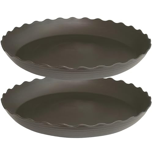 2 Pack of 16 inch Plant Saucer Plant Tray (16" (2 pack) / Brown)