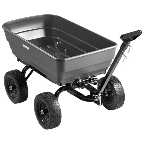 7 Cu.Ft 1200LBS Poly Garden Cart Dump Wagon (Darkgrey)
