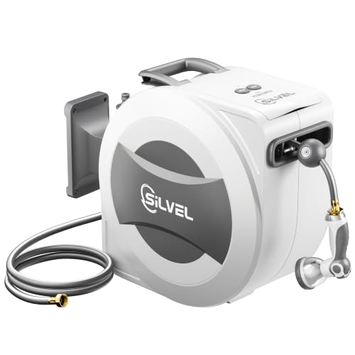 Automatic Retractable Garden Hose Reel (Light Grey / 1/2"×110FT-E)