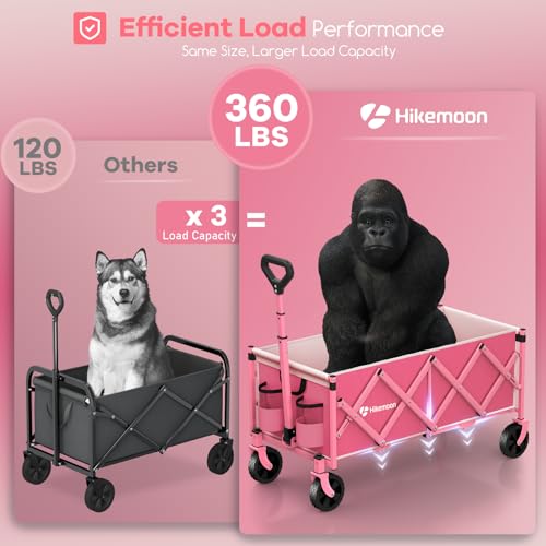 34'' Extra Long Folding Portable Wagon Cart (Pink)