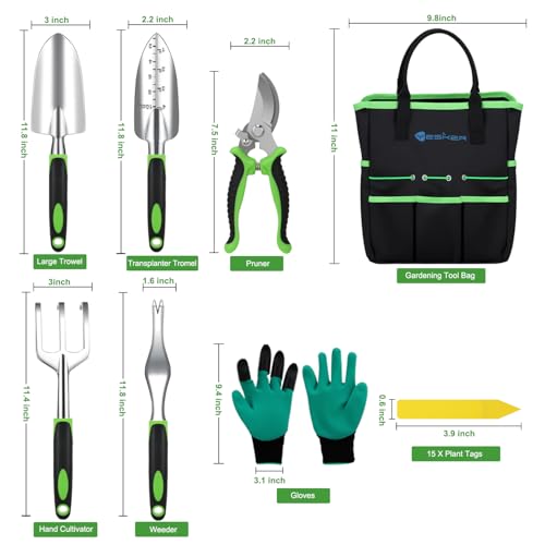 Gardening Tools 22 (22PCS Black Green)
