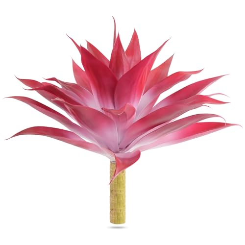 Fake Agave Plant Outdoor (Red White / 22 Inches)