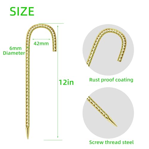 40 Pack 12 Inch Rebar Stakes Anti (J-12'' 6mm 40pcs GD)