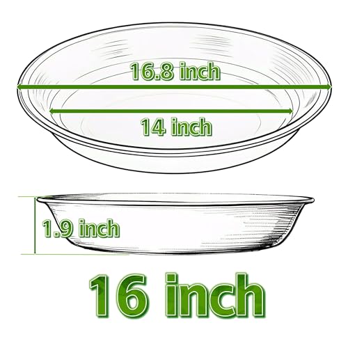 Plant Saucer Pot Tray 16 inch (16" - 4 Pack / White)