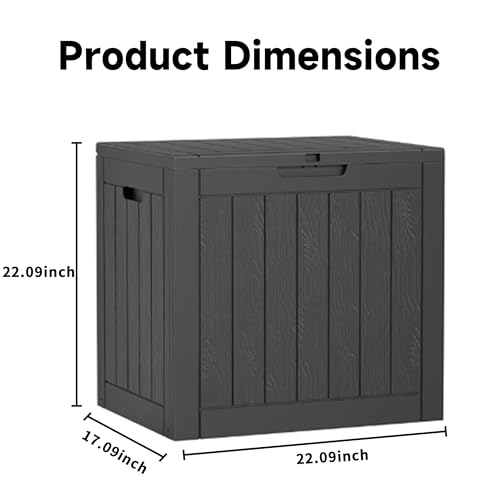 32 Gallon Resin Deck Box Waterproof (Black / 35 Gallons)