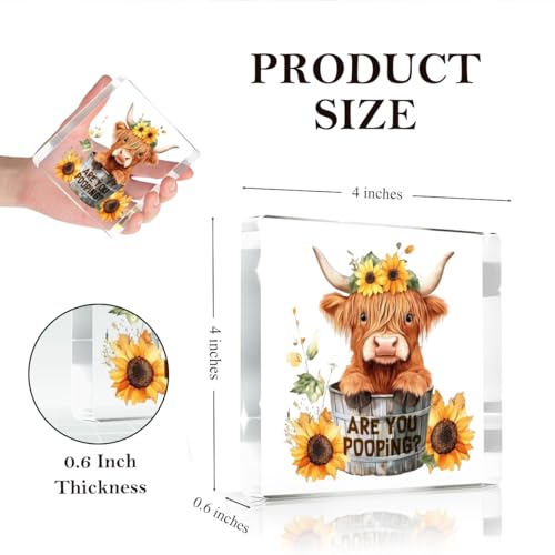 Highland Cow Bathroom Decor Gifts (Pooping)