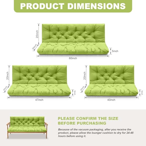 Porch Swing Cushions (Grass Green / 47x 40 inches)