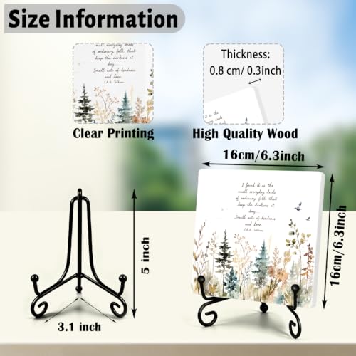 Motivational Quote for Home Office Book Shelf Table Decor 6.3x6.3 Inch 14 (Multicolor 1738 / Wooden sign with iron frame（6.3 x 6.3 inches）)