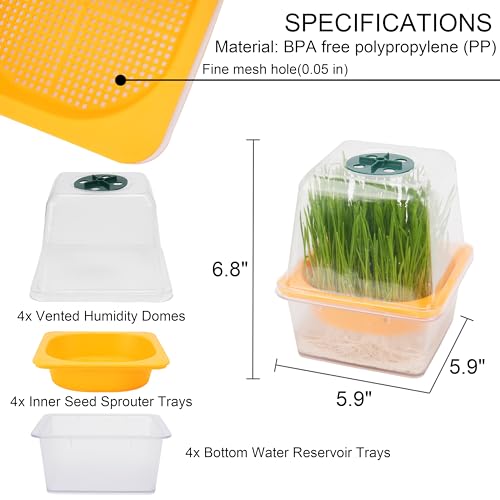 Microgreen Growing Trays (6 Pack-clear Base)